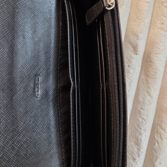 Coach Peyton Slim Envelope Wallet in black and gray signature coated canvas - Picture 8 of 8